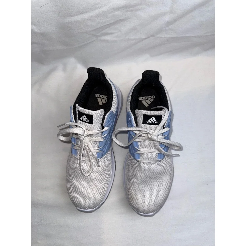 Adidas Womens Ultimashow running Shoes White Light‎ Blue Lace Up Athletic